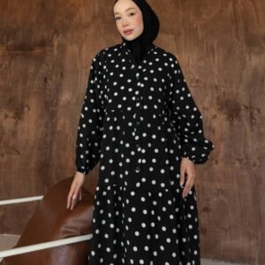 فستان Polka Dot اسود