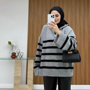 بلوزة صوف اوفر سايز